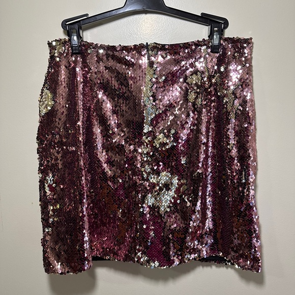 Topshop Reversible Sequin Wrap Front Mini Skirt size 10 - Picture 4 of 6